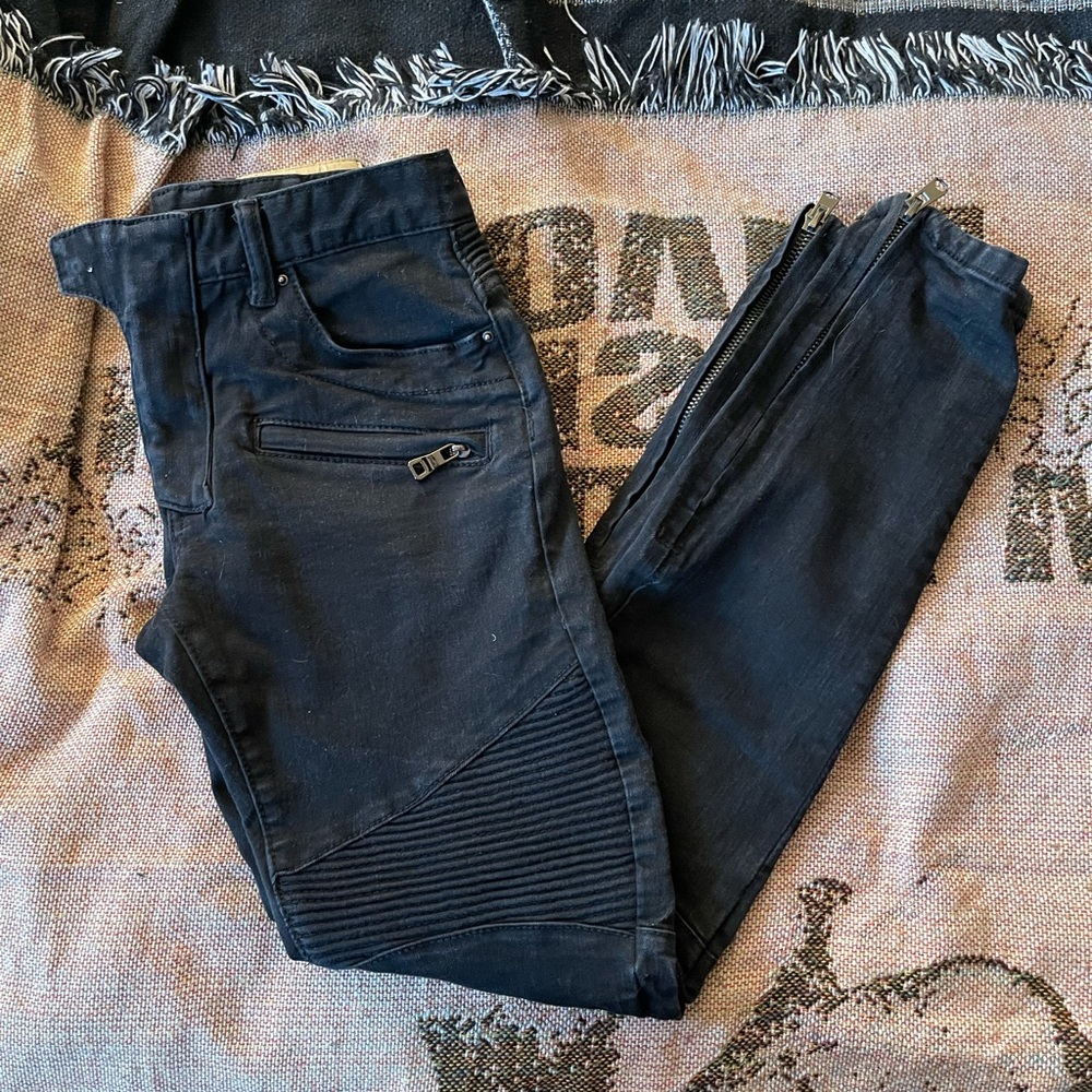 Black MNML moto jeans